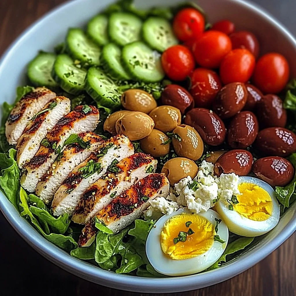 Mediterranean Power Salad with Chicken & Avocado
