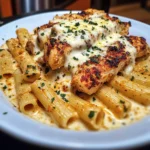 Mozzarella Cajun Chicken Rigatoni in Garlic Cheese Sauce