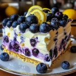 No-Bake Lemon dazzling Blueberry cream Cake