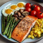 Nourishing Pan-Seared Salmon with Asparagus and Scrambled Eggs Recipe