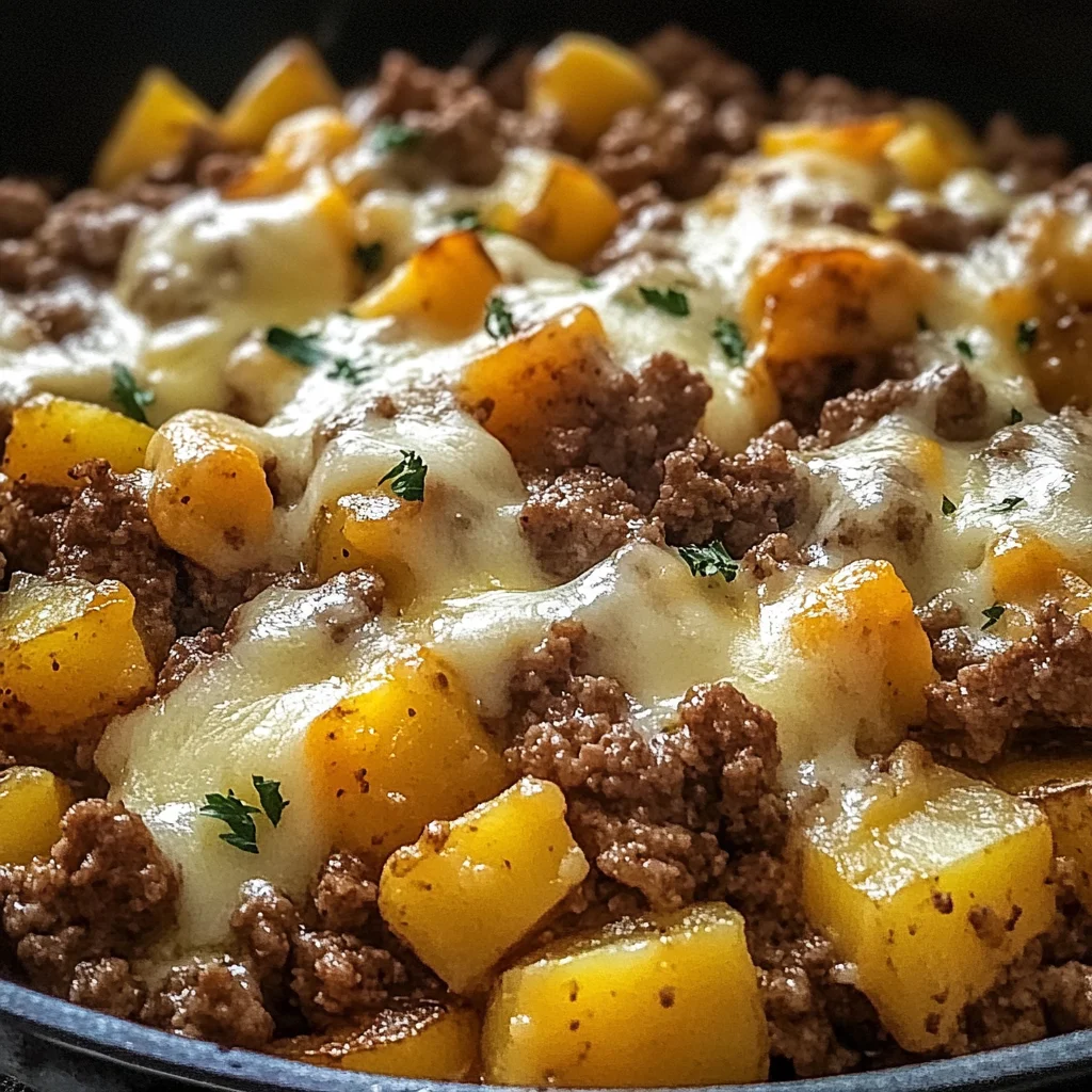 One-Pan Cheesy Meat & Potato Skillet