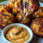 Reuben Balls with Spicy Thousand Island Dipping Sauce