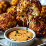 Reuben Balls with Spicy Thousand Island Dipping Sauce