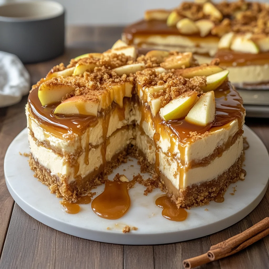 Salted Caramel Apple Pie Cheesecake