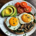 Savory Breakfast Plate with Mushrooms & Avocado