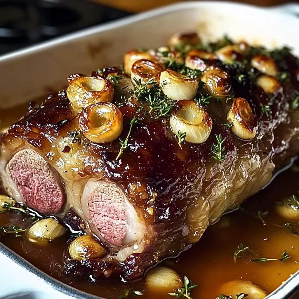Slow-Roasted Lamb Shoulder with Honey-Garlic Mustard Glaze