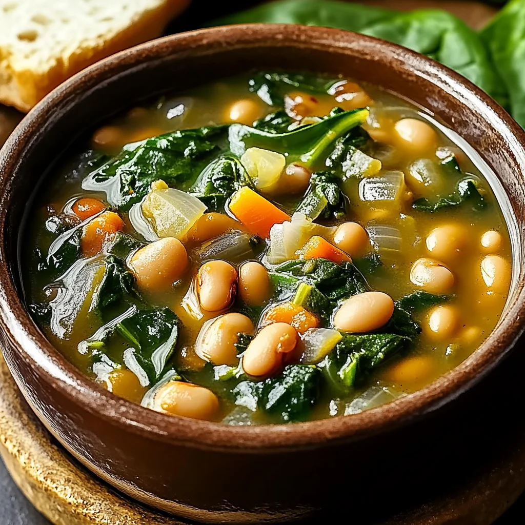 Spinach, Lentil, and Butter Bean Soup