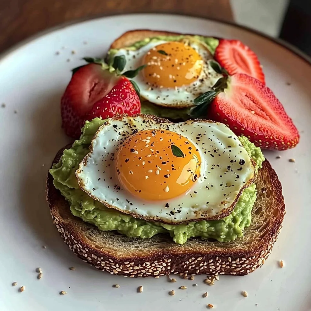 Sunny Avocado Egg Toast with Sweet Strawberries