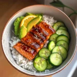 Teriyaki Salmon Bowl with Avocado & Cucumber