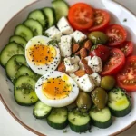 Turkish-Style Protein Plate with Eggs, Feta & Veggies