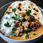 Coconut-Curry Beef with Garlic Naan & Jasmine Rice