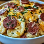 Crockpot Pierogi Casserole with Kielbasa