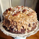 German Chocolate Pound Cake with Coconut-Pecan Frosting