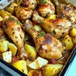 Golden-Baked Chicken Drumsticks with Crispy Potatoes