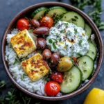 Greek Halloumi Bowls with Tzatziki