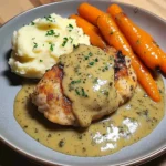 Herb-Cream Chicken with Mashed Potatoes & Glazed Carrots