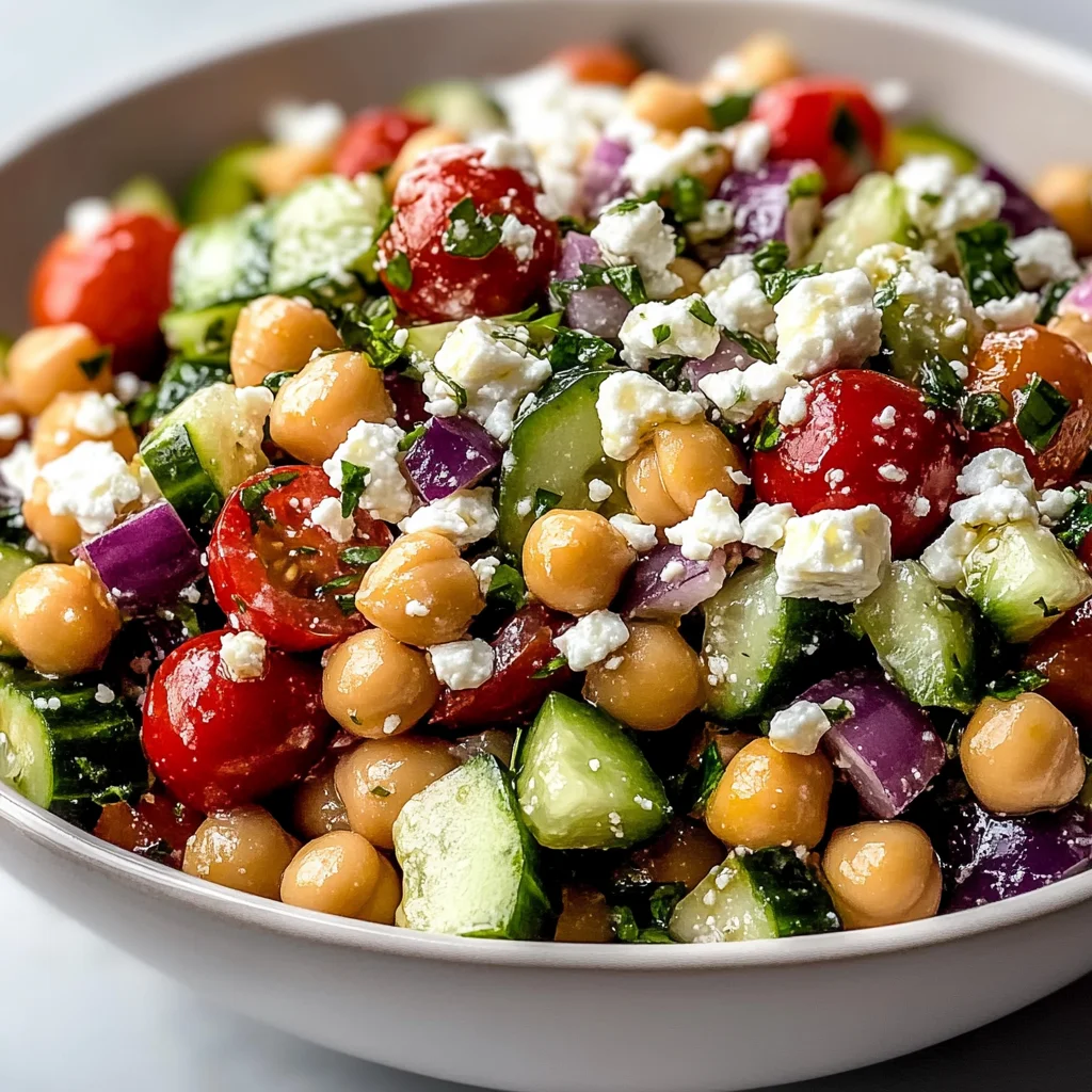 Mediterranean Chickpea Feta Salad