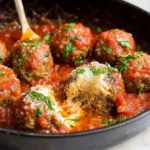 Mozzarella Stuffed Meatballs