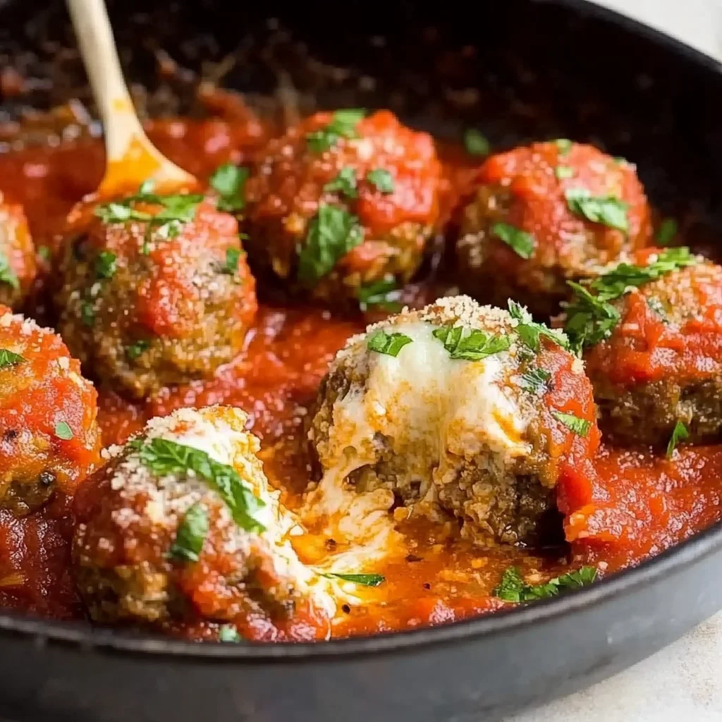 Mozzarella Stuffed Meatballs