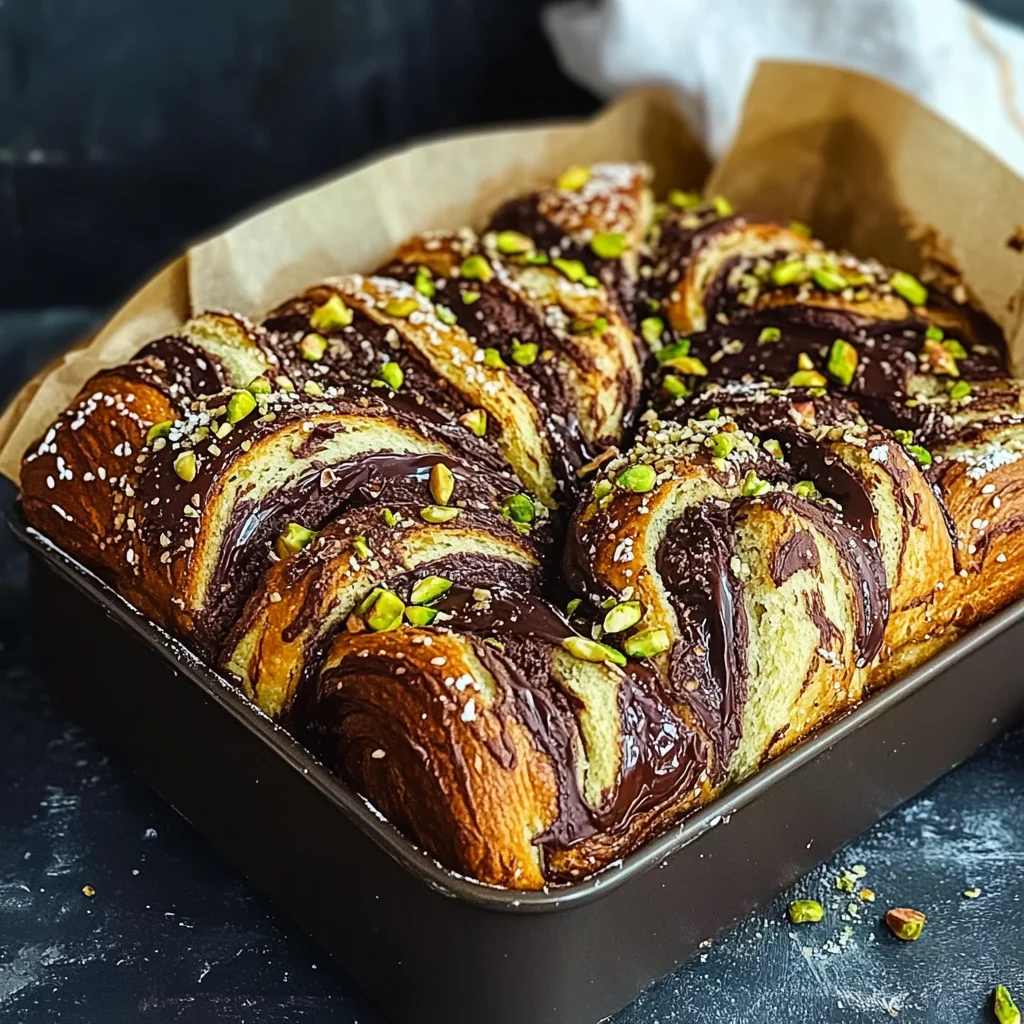 Pistachio Chocolate Babka Pull Apart