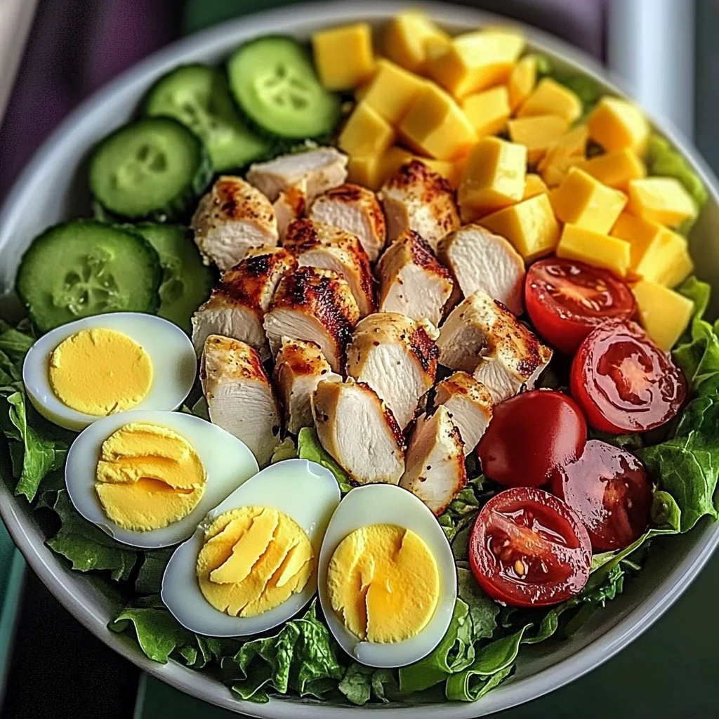 Protein Power Salad with Chicken, Eggs & Cheese