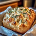Rustic No-Knead Rosemary Garlic Bread