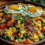 Savory Vegetable Fried Rice with Scrambled Eggs