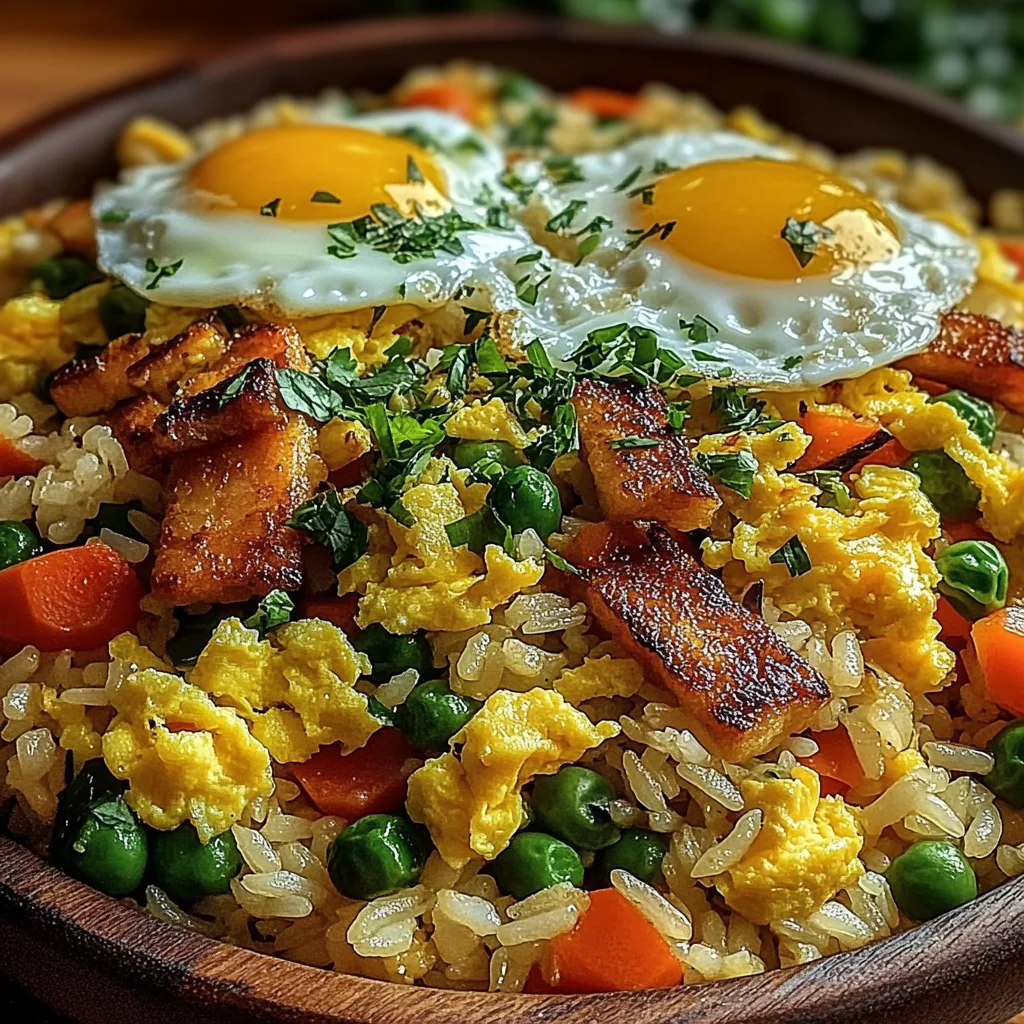 Savory Vegetable Fried Rice with Scrambled Eggs
