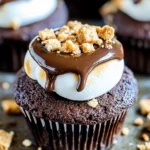 S’mores-Stuffed Chocolate Cupcakes
