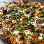 Spicy Chicken and Pickled Jalapeno Pizza