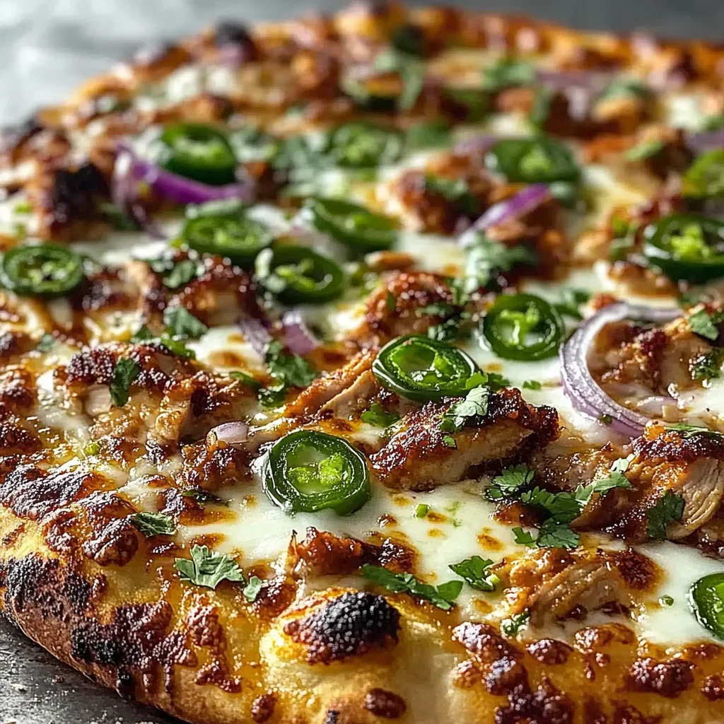 Spicy Chicken and Pickled Jalapeno Pizza