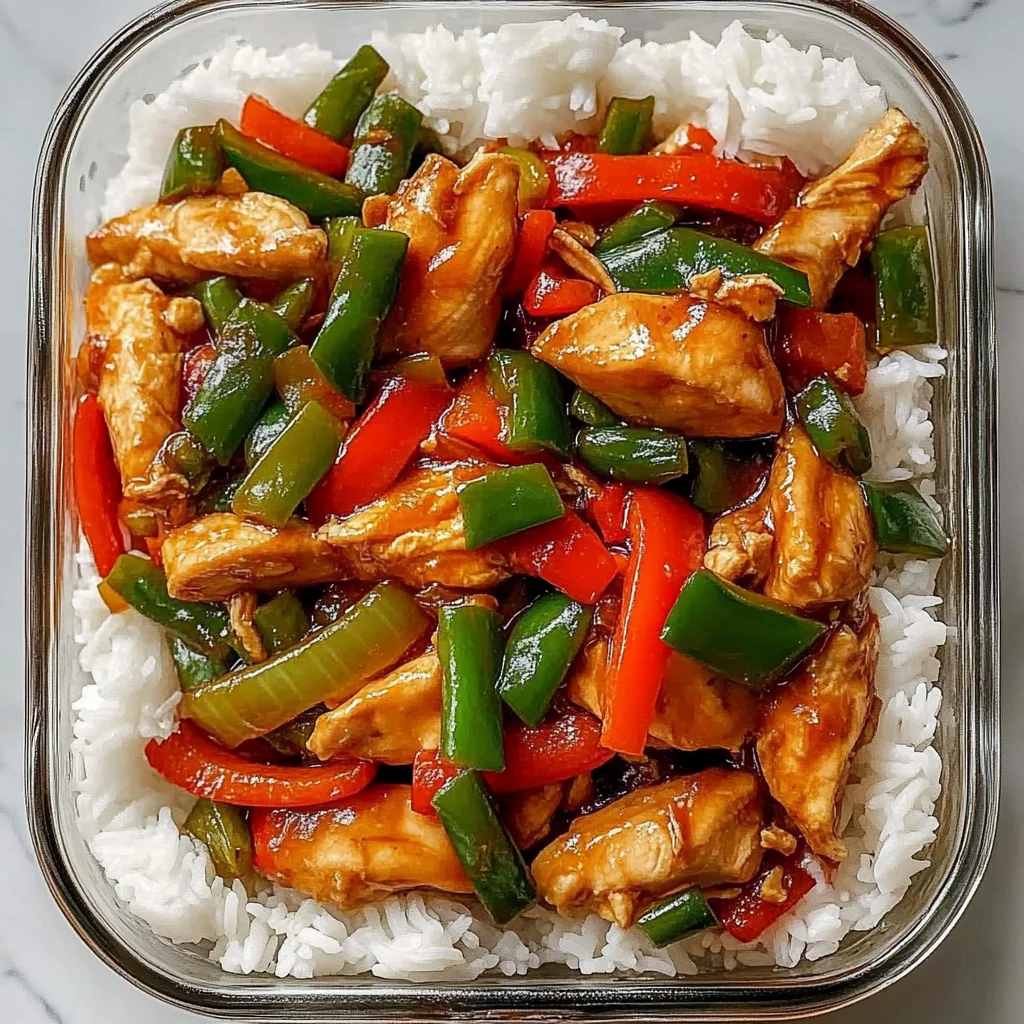 Sweet & Spicy Chicken Stir-Fry with Rice