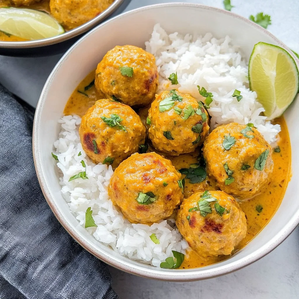 Thai Chicken Meatballs in Coconut Curry