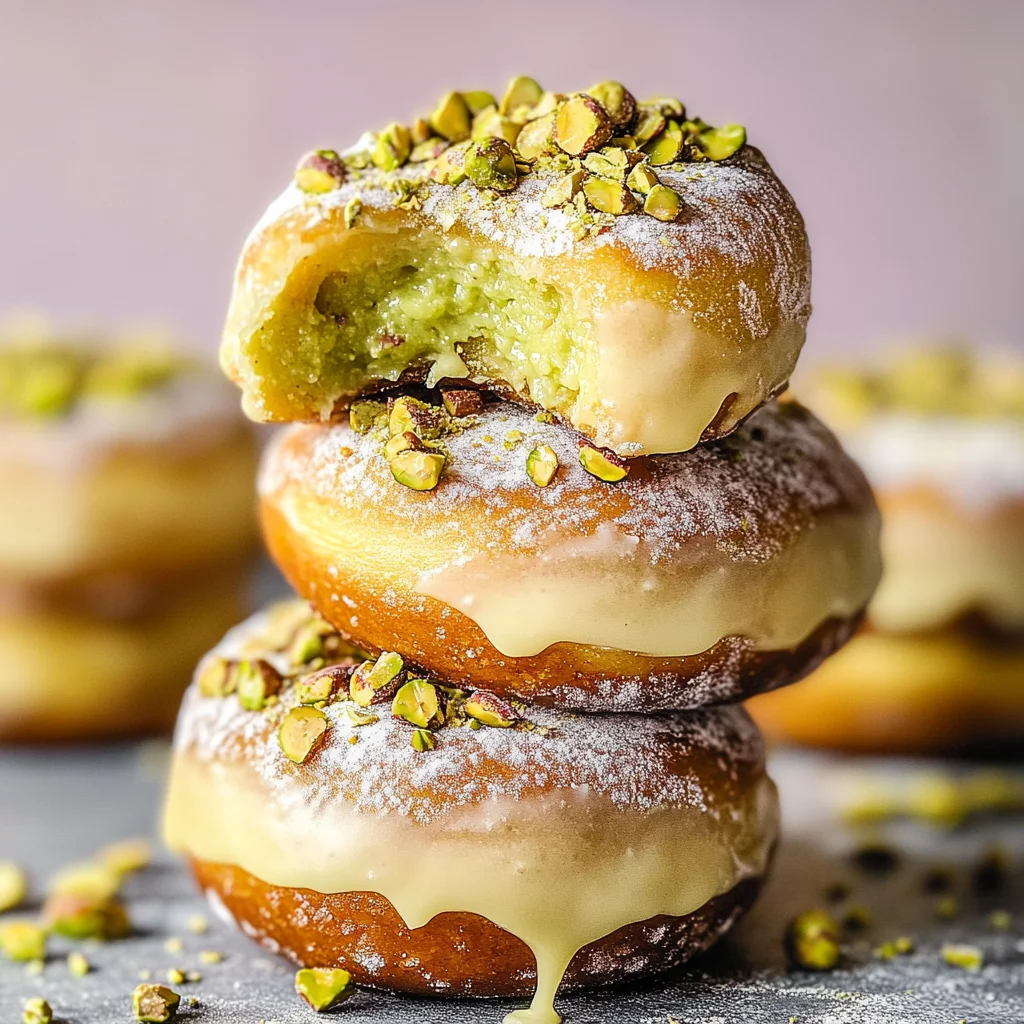Vegan Donuts Filled with Pistachio Pastry Cream