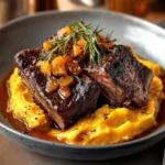 Apple Cider Braised Short Ribs with Rosemary Mashed Sweet Potatoes