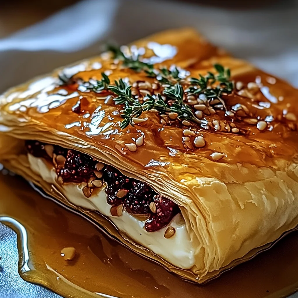 Baked Brie in Puff Pastry with Honey and Fig