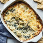 Baked Spinach Artichoke Dip with Caramelized Onions