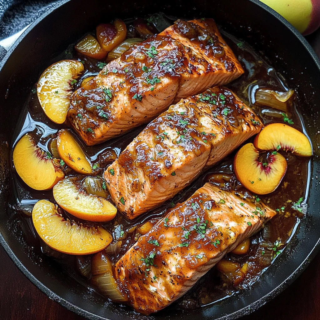 Bourbon Peach Roasted Salmon