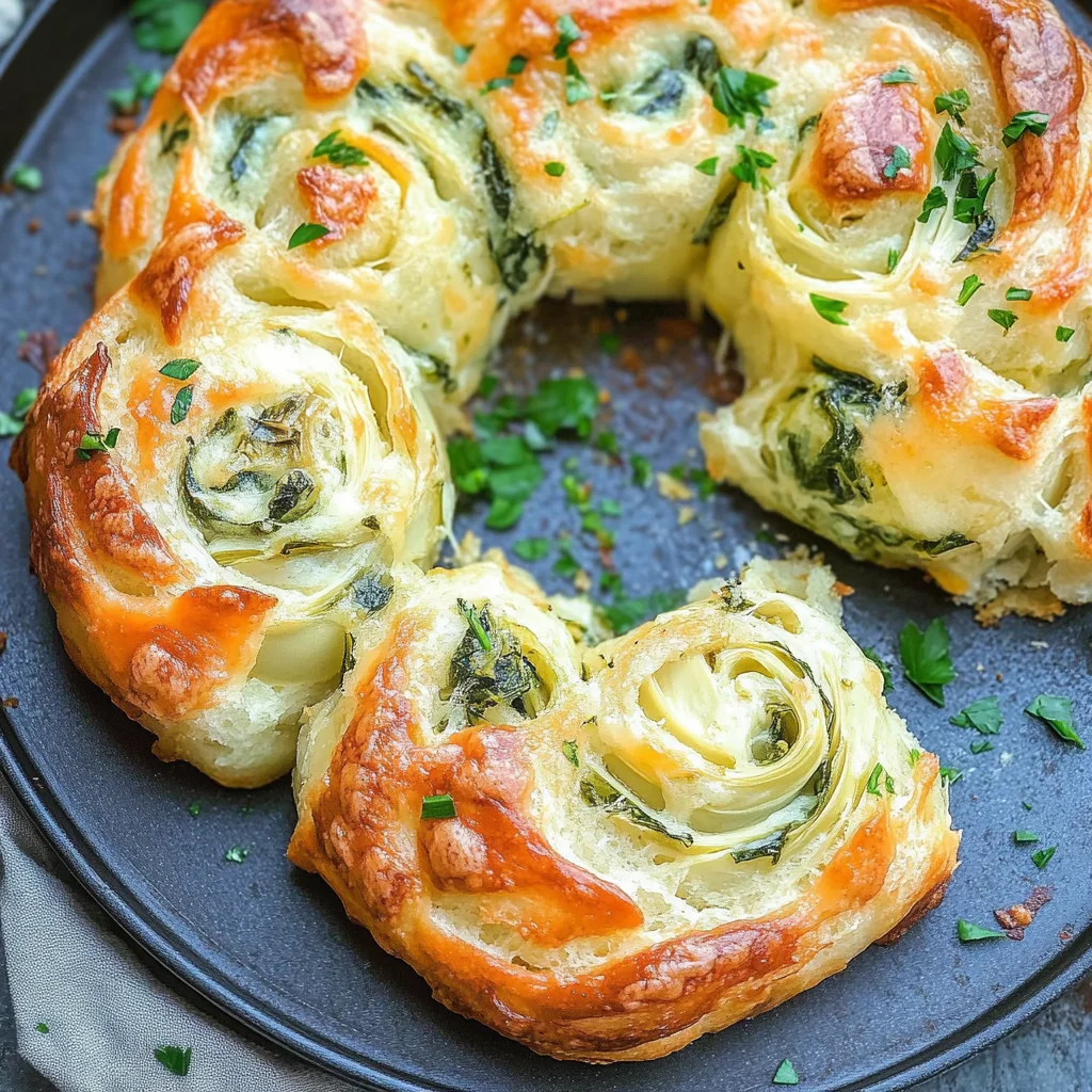 Cheesy Spinach and Artichoke Pinwheels
