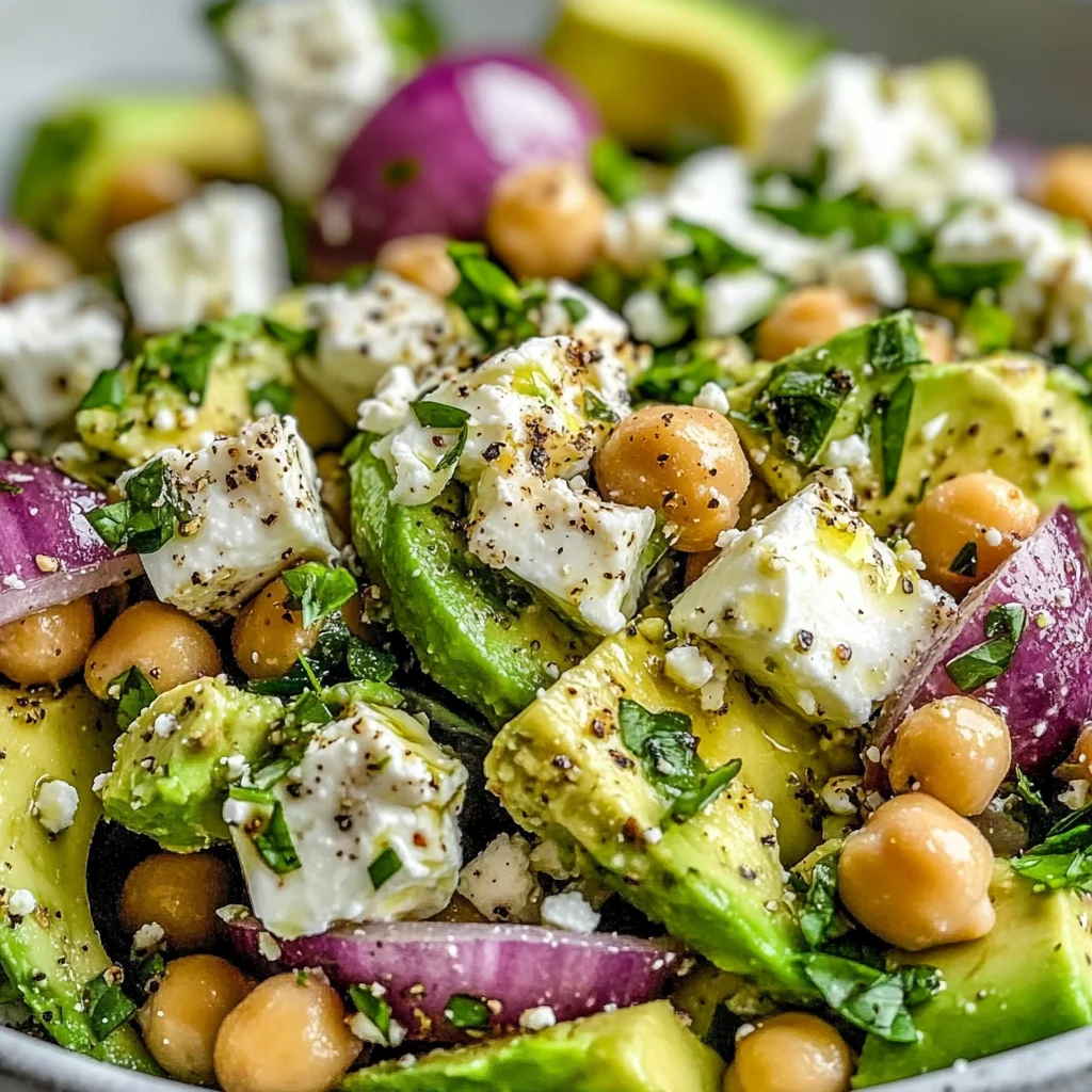 Chickpea Feta Avocado Salad
