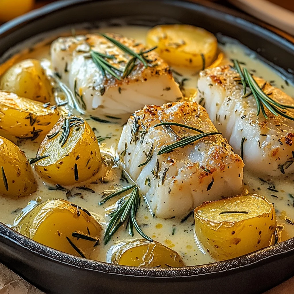 Cod & Potatoes in Rosemary Cream Sauce