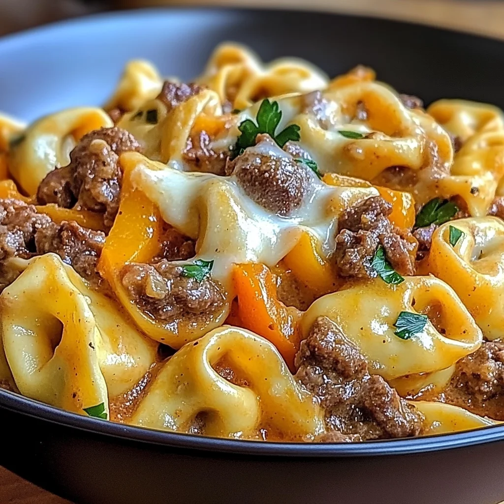 Creamy Beef and Vegetable Tortellini