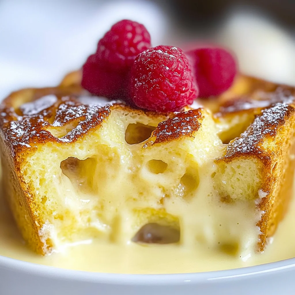 Custard Bread Pudding with Vanilla Sauce