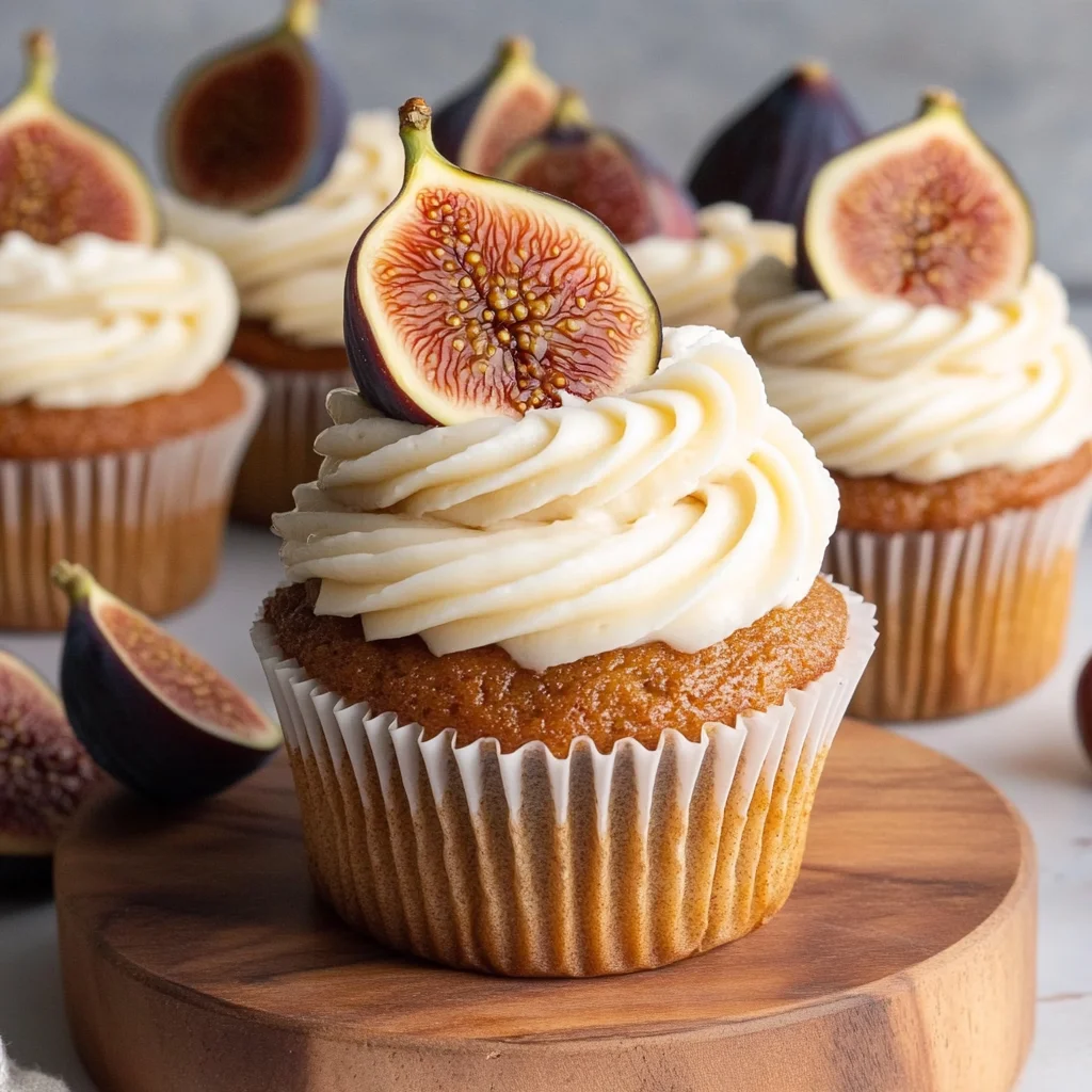 Fig Cupcakes with Honey Cream Cheese Frosting