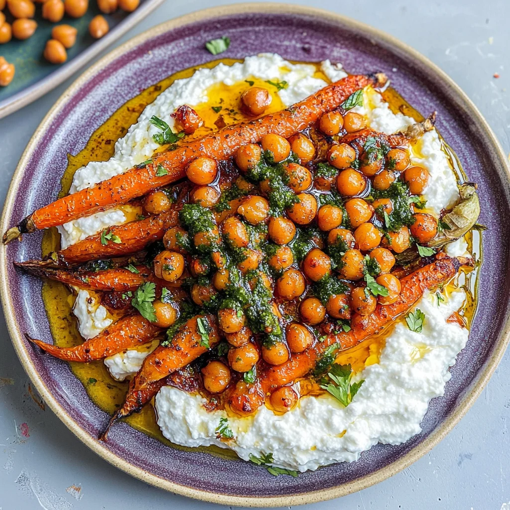 Honey Harissa Carrots With Whipped Feta