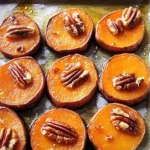 Maple Pecan Roasted Sweet Potato Slices