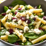 Spinach Pasta Salad with Feta and Cranberries