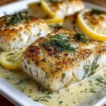 Baked Cod with Lemon-Dill Sauce