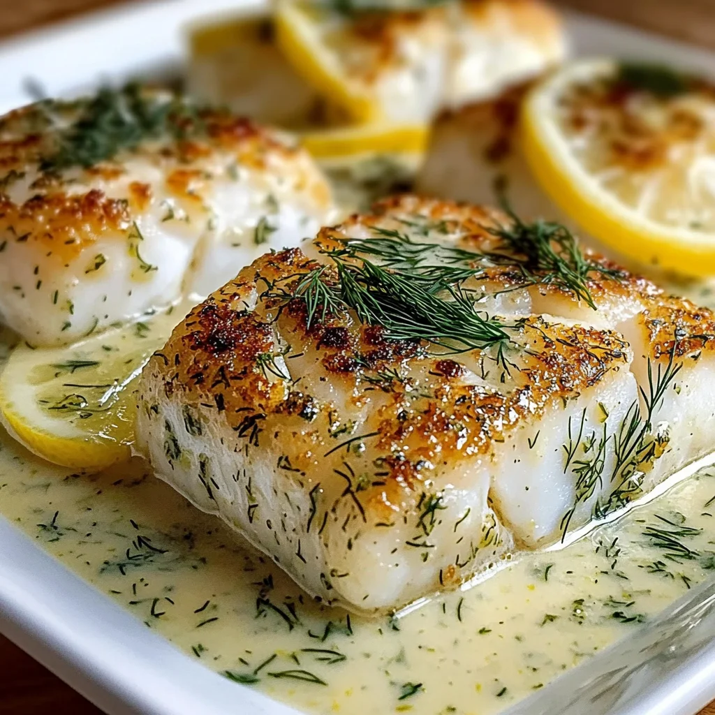 Baked Cod with Lemon-Dill Sauce