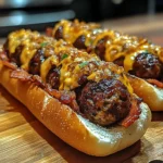 Bourbon BBQ Turkey Bacon Cheeseburger Meatball Subs Ready in 30 Minutes